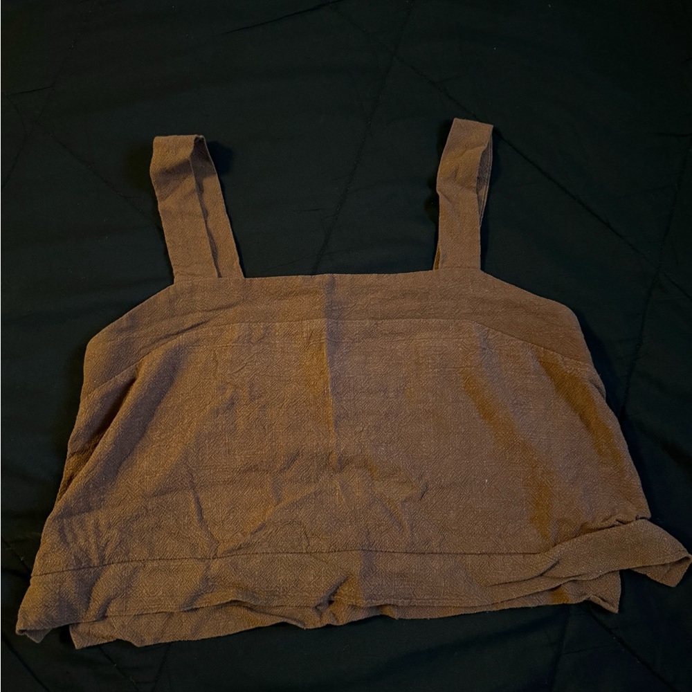 Stylish Brown Crop Top with Wide Straps